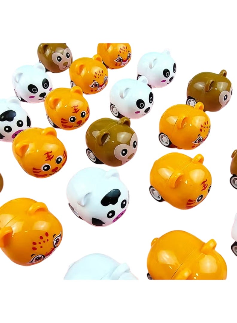 ألعاب سيارات صغيرة على شكل حيوانات الغابة قابلة للسحب للخلف | مجموعة من 30 قطعة | للأولاد والبنات والأطفال الصغار كهدايا تذكارية لأعياد الميلاد | حشوات سلال الهدايا | هدايا وهدايا للحفلات - Image 1